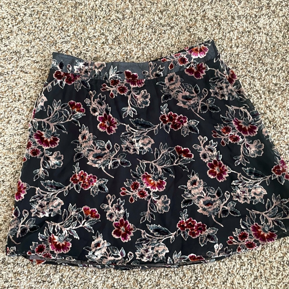 Floral Velvet Skirt